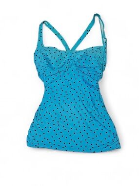 Beach Bump Teal And Black Polka Dot Y2K Tankini